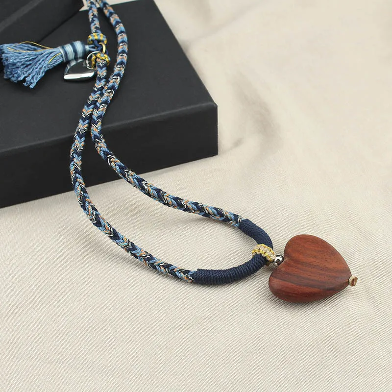 DIY accessories Retro love necklace long high-end girl simple sweater chain 2025 new pendant cotton and linen with jewelry women