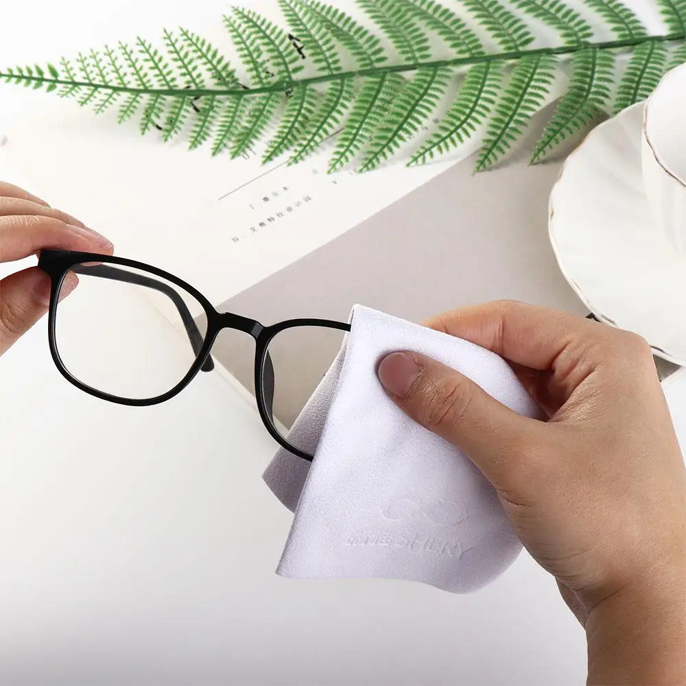 

10Pcs Letter Glasses Cleaner Cloth Solid Color Suede Lens Cleaner Cloth Soft Lens Phone Screen Sunglasses Cleaning Wipes