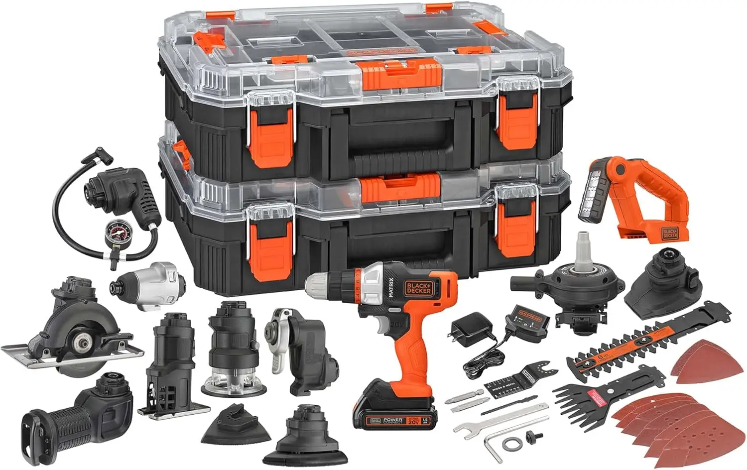 MATRIX 20V MAX Power Tool Kit, Includes Cordless Drill, 12 Attachments and Storage Case (BDCDMT1212KITC1)