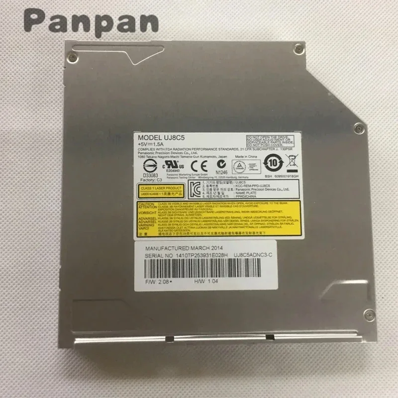 12.7mm UJ8C5 UJ-8C5 Laptop SATA Slot Load DVD RW Burner Drive is used in Compatible and all brands of notebook