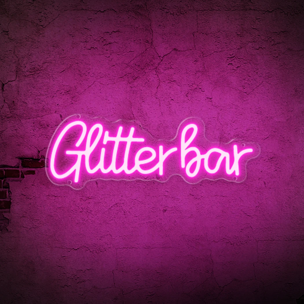 Glitter Bar Neon LED Sign for Bar Party Pub Clubs Bedroom Business Luminous Sign Neon wall decoration Room decor Lights