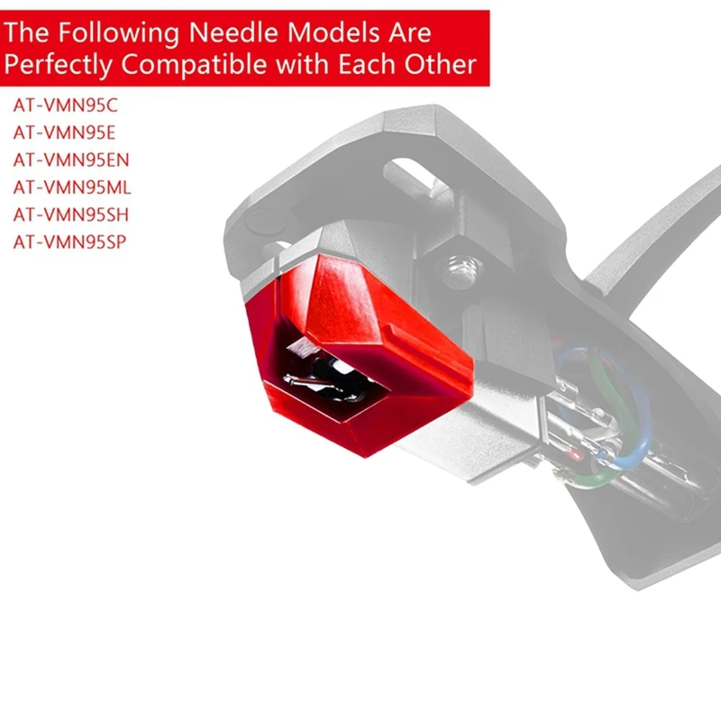 AT-VMN95E Elliptical Turntable Stylus Replacement, Diamond Record Player Needle For Audio-Technica AT-LP120X