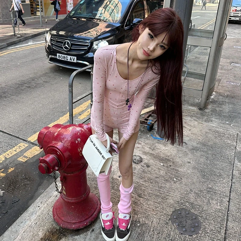 Y2k ملابس الشتاء ارتداءها رسالة خمر كوريا سليم عارضة السراويل بذلة زر سترة طويلة الأكمام الجمالية داخلية