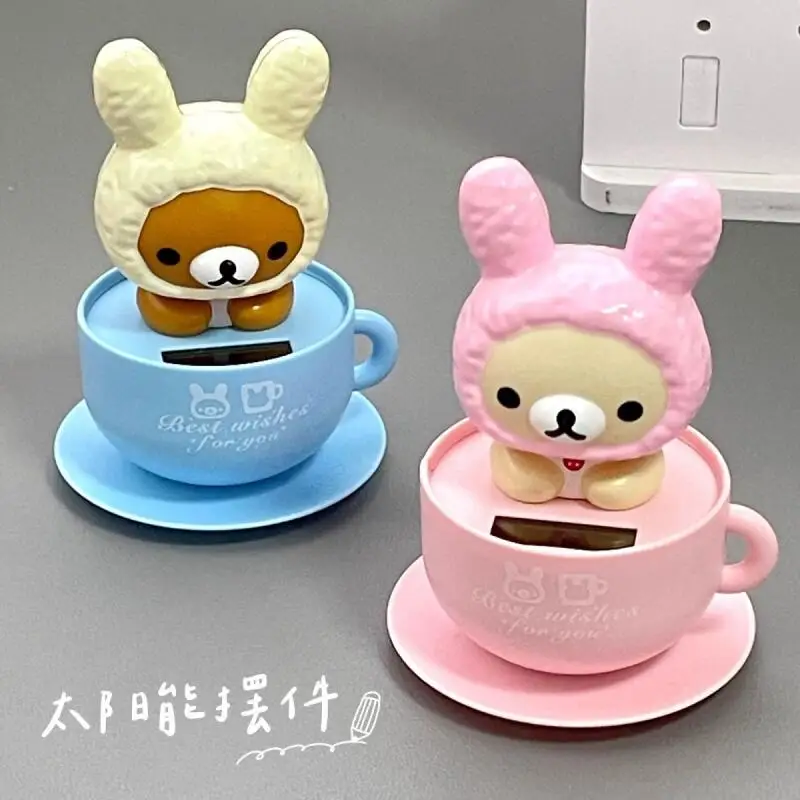 Rilakkuma Teacup Rabbit Will Nod Solar Energy Small Toy Bedroom Desk Desk Top Decorative Ornaments Classmate's Birthday Gift