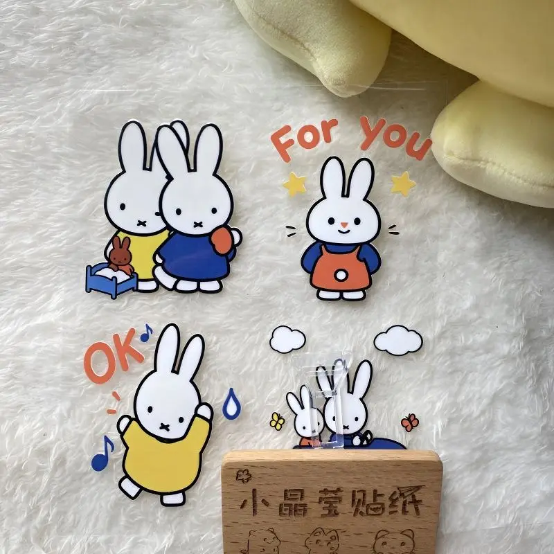 Kawaii Miffy Stickers Cute Cartoon Miffy 3D Stickers Notebook Cute Cup Luggage Waterproof DIY Decoration Stickers