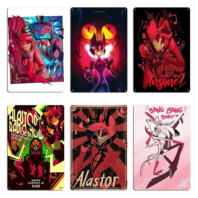 Insane Alastor the Radio Demon Stayed Gone Metal Signs Plaques Decoration Print Club Pub Tin Sign Poster