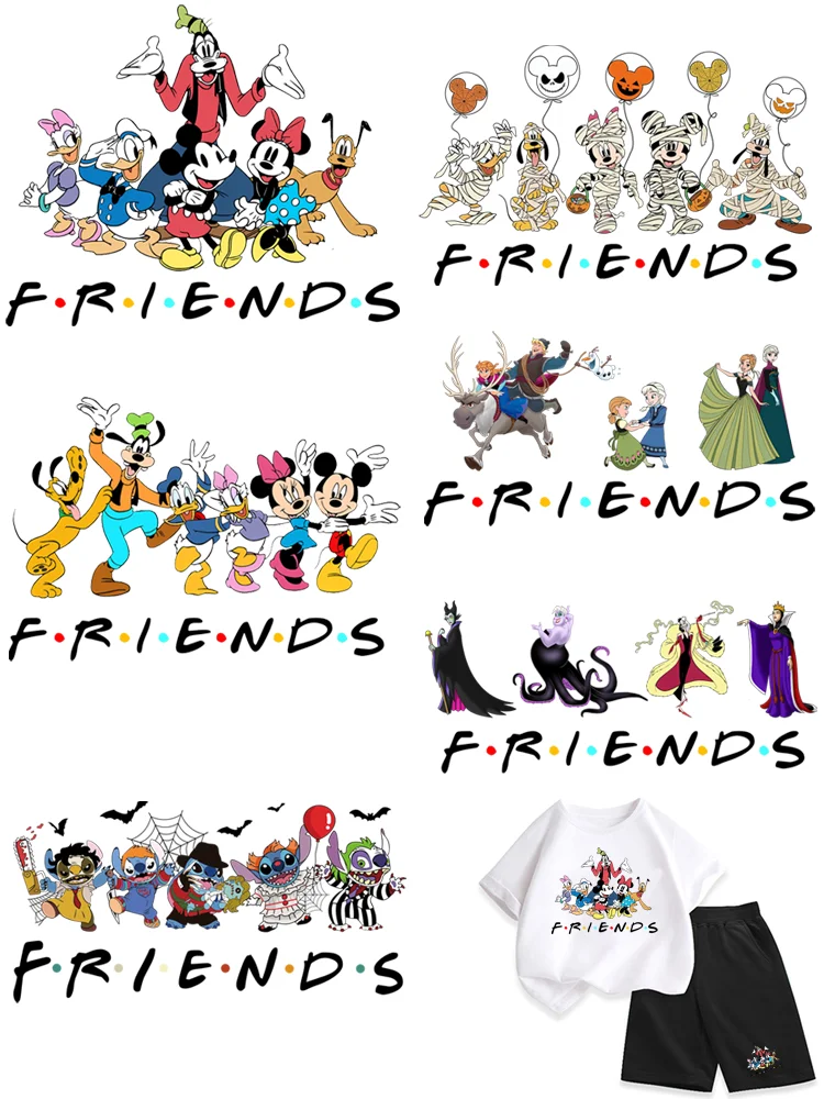 Disney Bad Girls and Mickey Team Friends Patch for clothes DIY children‘s thermo stickers Appliques on clothes