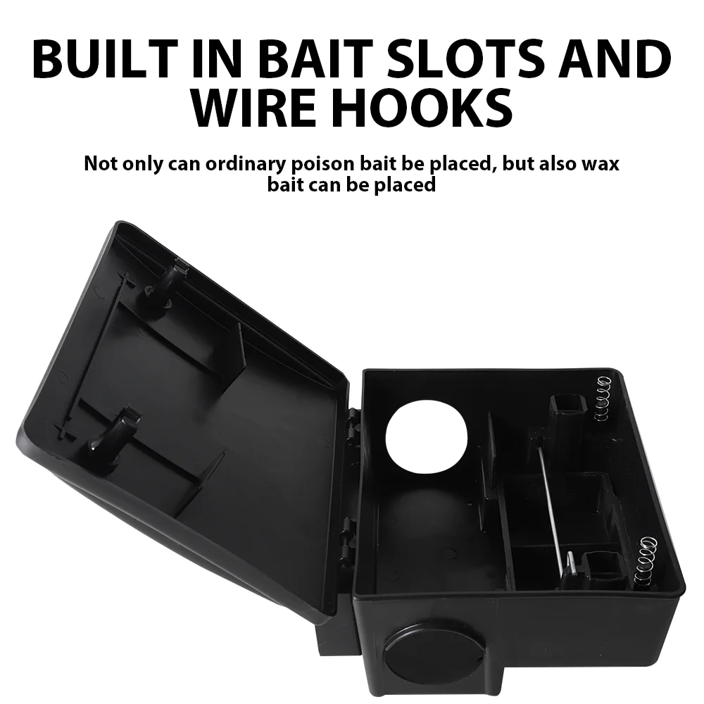 1/3/6 قطعة محطة طعم الفئران للدفاع عن الآفات قابلة للقفل من البلاستيك المتين تحافظ على الطعم آمنًا