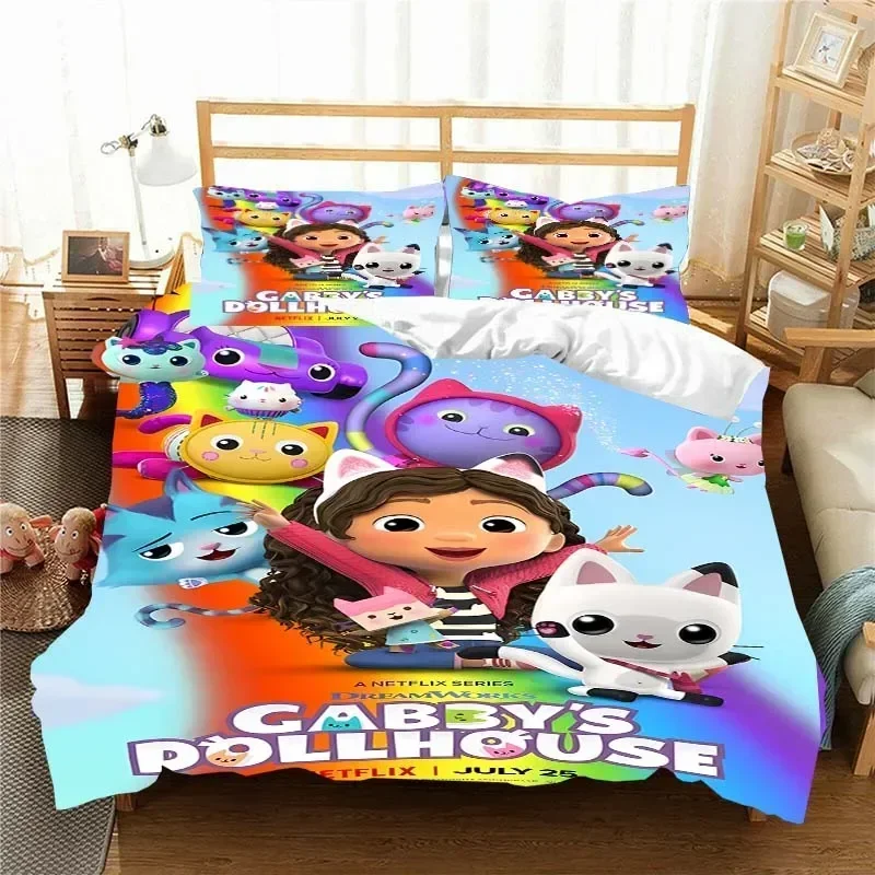 

Gabbys D-Dollhouse Bedding Set Duvet Cover Comforter Bed Single Twin Full Queen Youth Kids Girl Boys Gift King Size Bedding Set