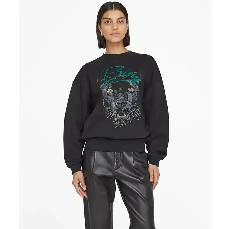 

Women's Plus-size Hoodies and Sweatshirts AB Panther Design in Soft Cotton and Plush Materials Stylish Fall/winter Clothing