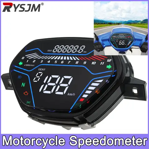 Motorcycle Speedometer 199Km/h LED Dashboard RPM Tachometer Digital Temp Fuel Gauge for Honda EX5 Class1 CX DX Wave100 CD100