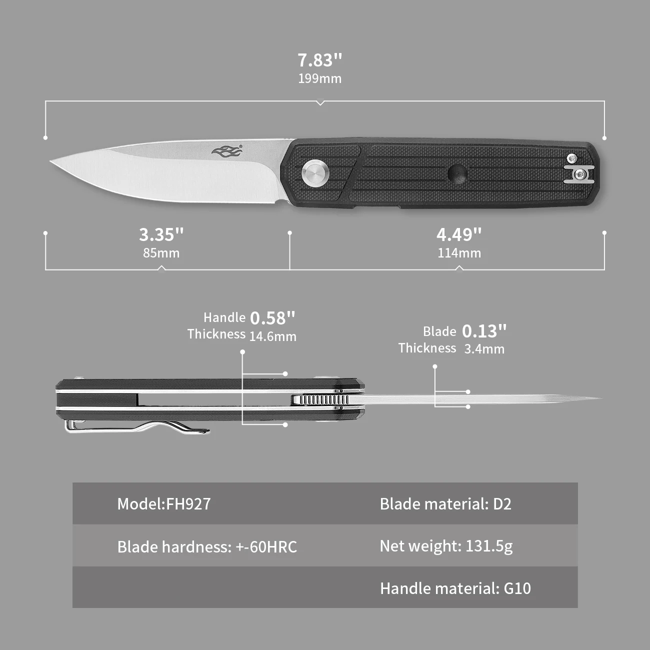 2025 Ganzo FH927 Firebird FBKNIFE D2 Blade G10 مقبض زعنفة سكين للفرد الكرة تحمل سكين تخييم أداة EDC خارجية
