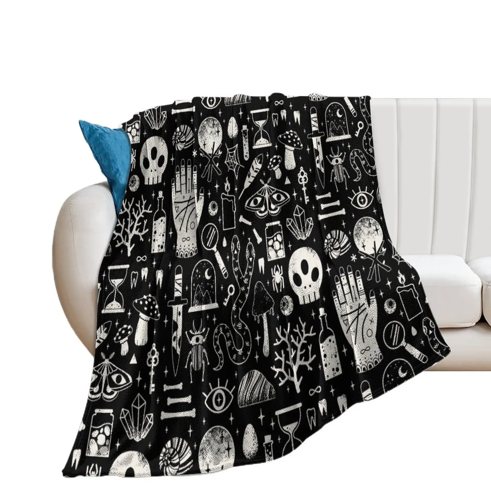 Curiosities: Bone Black Throw Blanket christmas decoration Blankets For Baby Travel Large Blankets