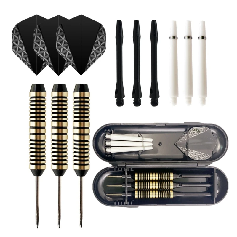 3Pcs Steel Tip Darts 24 Grams,Aluminum Shafts & Brass Barrel,Steel Tip & Pet Flight Levels in Rec Room,Bar and Game Room