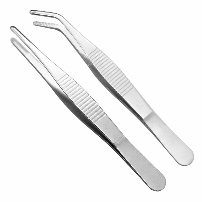 Stainless Steel Anti-iodine and Anti-acid Anti-corrosion Medical Tweezers 12.5cm-30cm Straight Elbow Tweezers Medical Tools