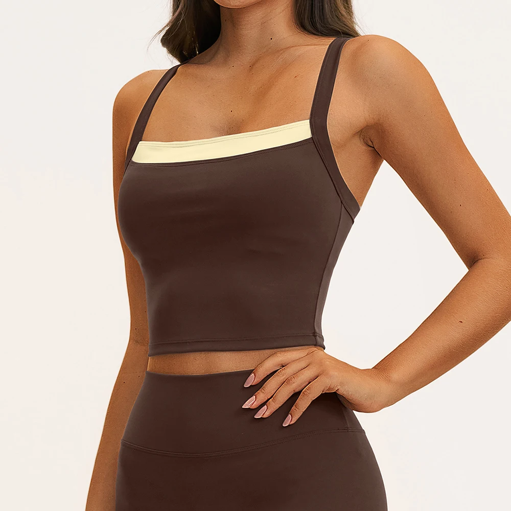 Color Contrast Yoga Bra Women's Breathable Fitness Underwear Quick Drying Sports Vest Female Shockproof Runnings Cycling Vest