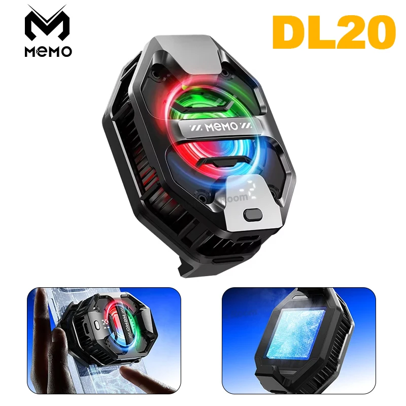 MEMO DL20 3 Gears Adjustable Mobile Phone Cooler AI Semiconductor Cooling Fan Radiator for IPhone Android PUBG Freeze Heat Sink