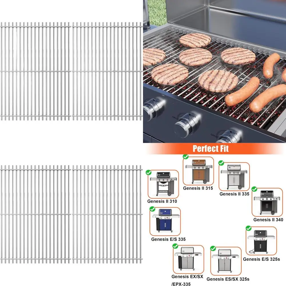 

Stainless Steel Cooking Grate for Genesis II and Genesis II LX 300 Series Gas Grills, Replacement Part for Model 66095