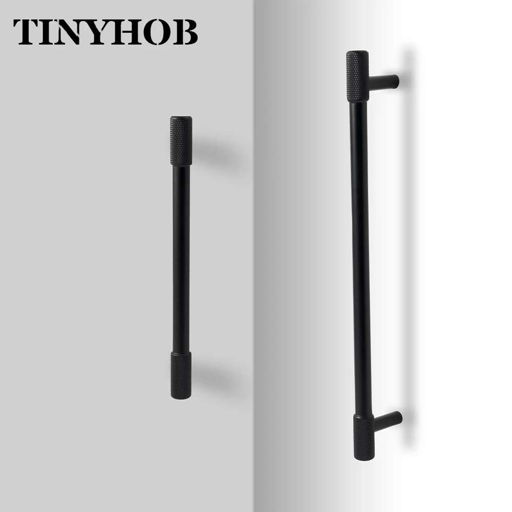 Satin Brass Knurled/Textured Cabinet Handle Kitchen Cupboard Door Pulls Furniture T Bar Pull Hardware Drawer Knob