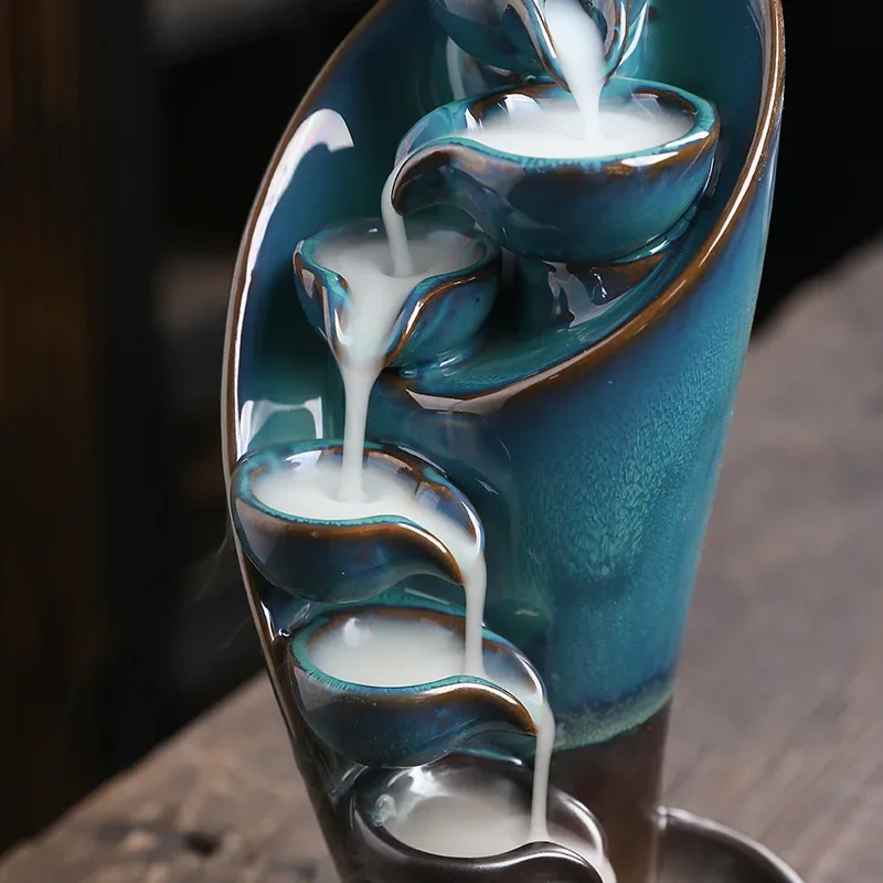 Torch Sandalwood Backflow Incense Burner Ceramic 2025 Christmas Decorations for Home Waterfall Censer Burner Buddhist Supplies