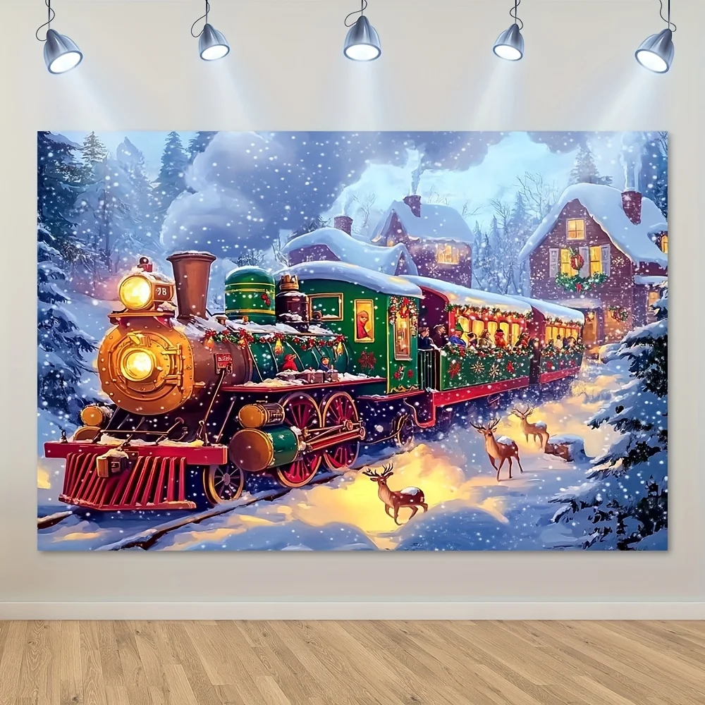 نسيج Polar Express Christmas - سهل التعليق لتزيين العطلات، مناسب للاحتفالات الاحتفالات