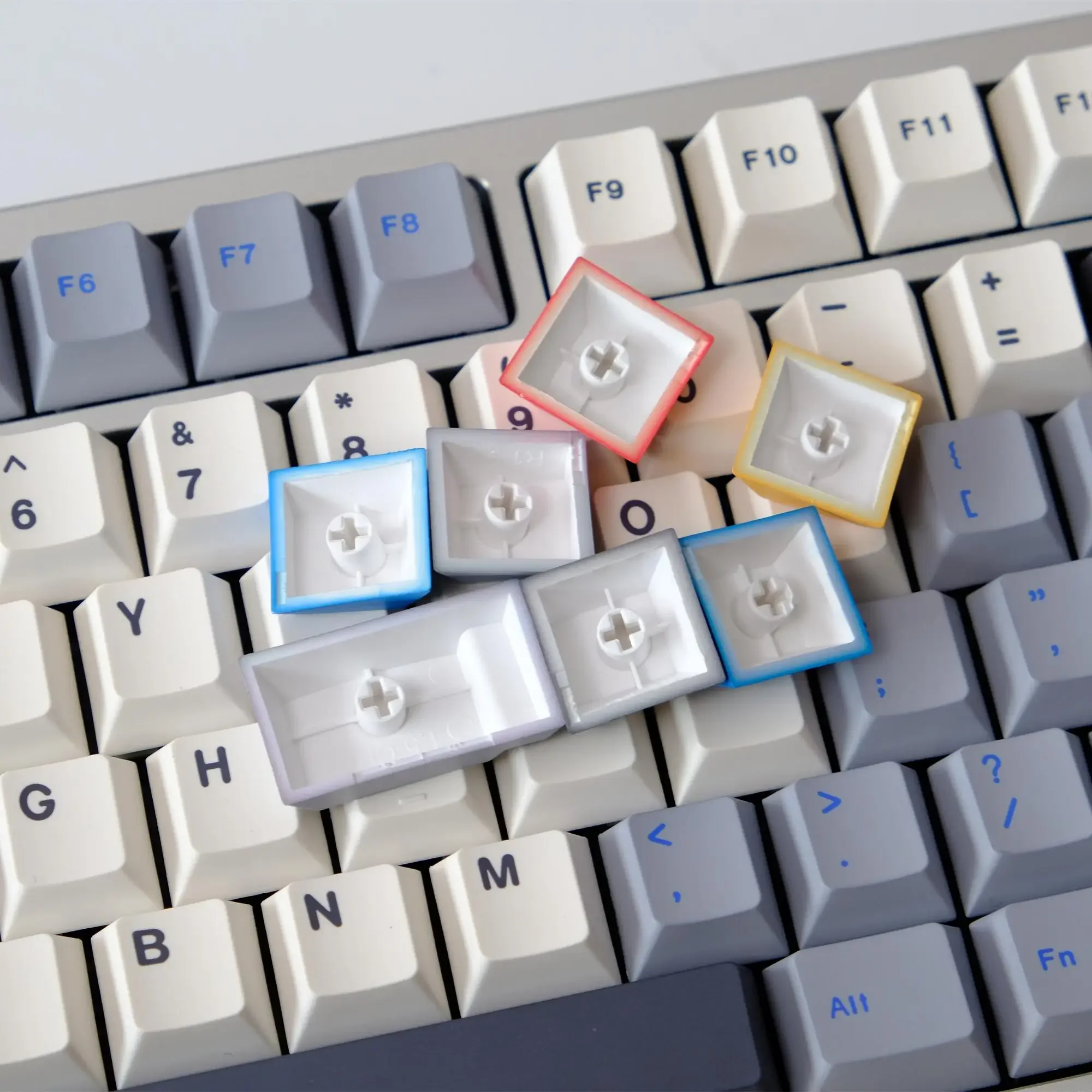 Grey Keycap Original Height pbt Sublimation RAINY75 VGN 68 84 87 98 104 108