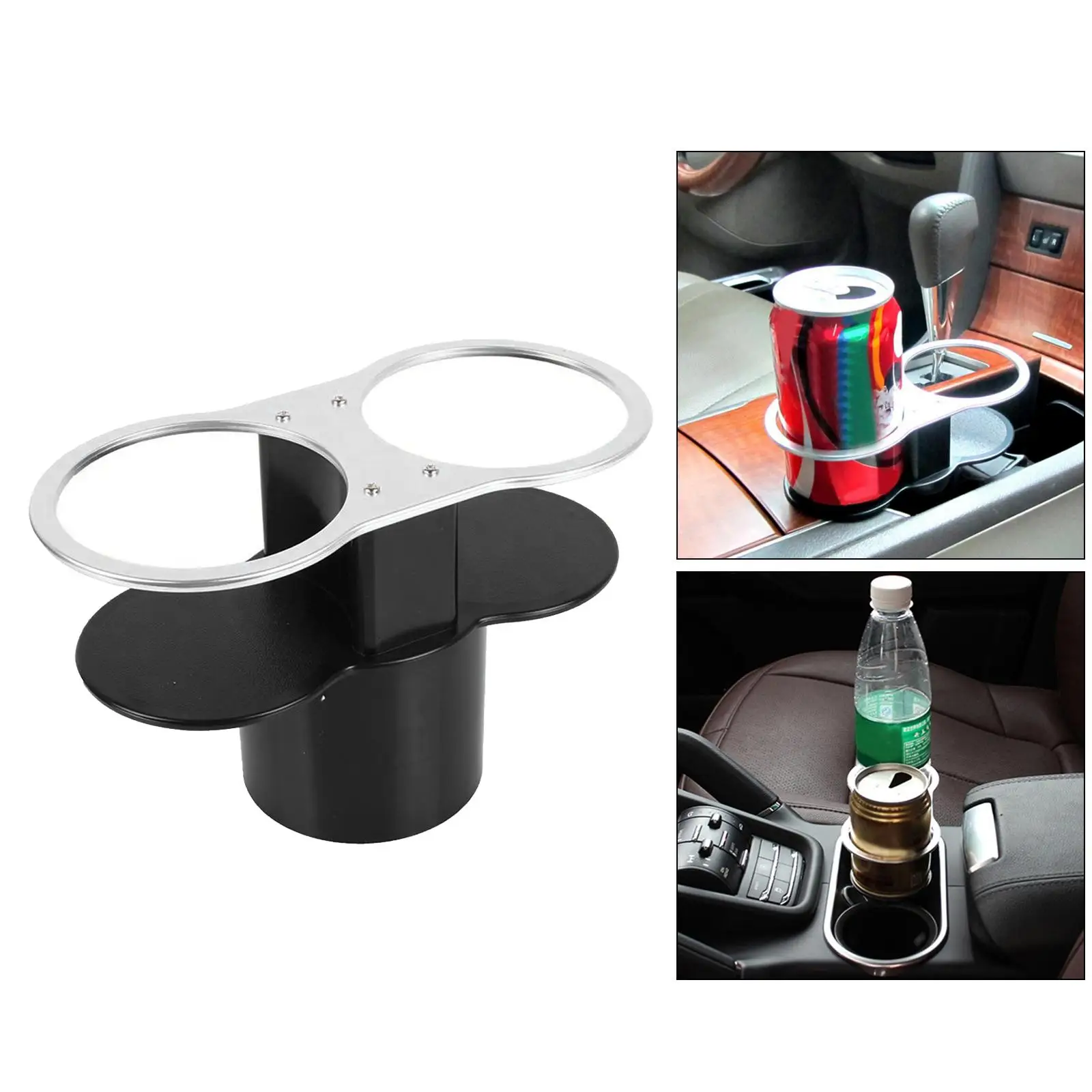 Universal Car Double Hole Cup Holder Drink Coffee Bottle Mount Organizer