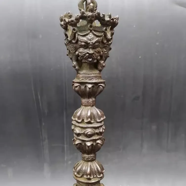 Exquisite Tibetan Buddhist Hayagriva Three Sided Buddha Decoration Vajra Pestle Statue