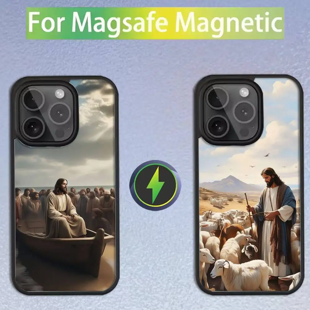

Jesus Christ God Bless You Phone Case For iPhone 16,15,14,13,12,11,Pro,Max,Plus,Mini,SE Magsafe Magnetic Wireless Charging