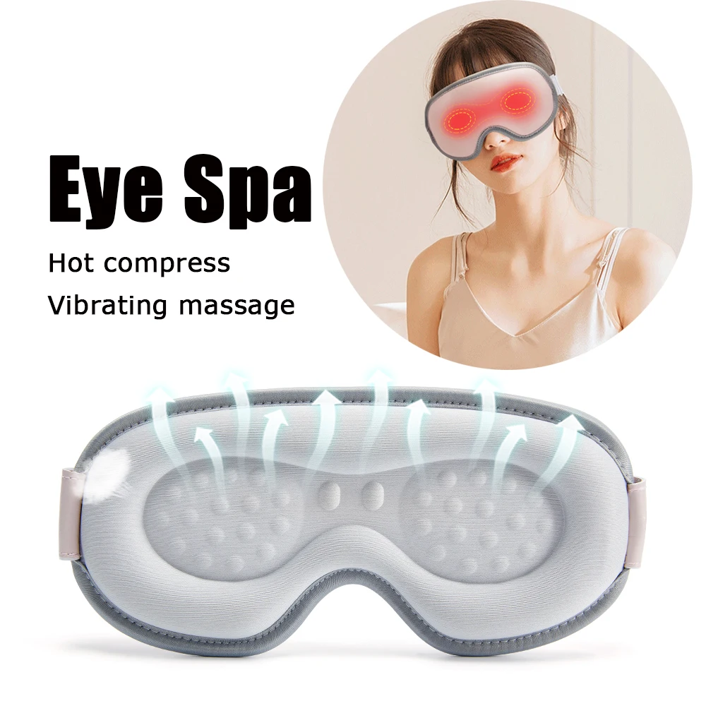 

Heated Eye Spa Mask Vibration Massager Hot Compress Therapy Relieves Fatigue And Dark Circles Sleeping Mask Pouch & Wrinkle Care