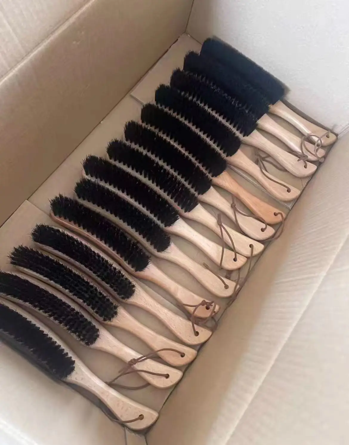 Natural Boar Hair Car Detailing Brush Beechwood Handle Soft Bristle Cleaning Brush for Leather Interior Shoes Wheel Gap