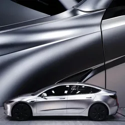 Alexandria Silver Vinyl Wrap PET Self Adhesive Sticker Waterproof Decals Car Chrome Satin Silver Wraping For Car Motorcycle