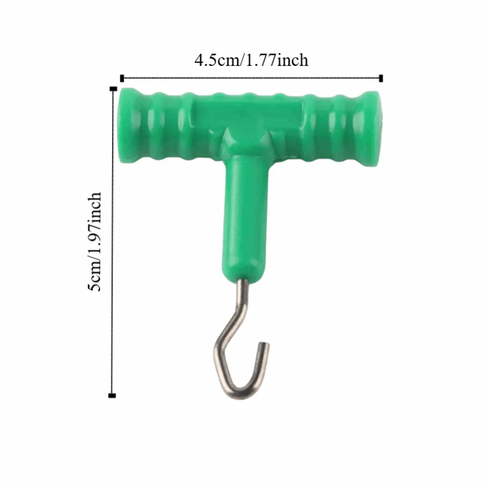 10 Pcs ABS Fishing Baiting Rig Tool Stainless Steel T Shape Handle Fishing Knot Puller Rig Puller Knot Tools Barbel Fishing view 6