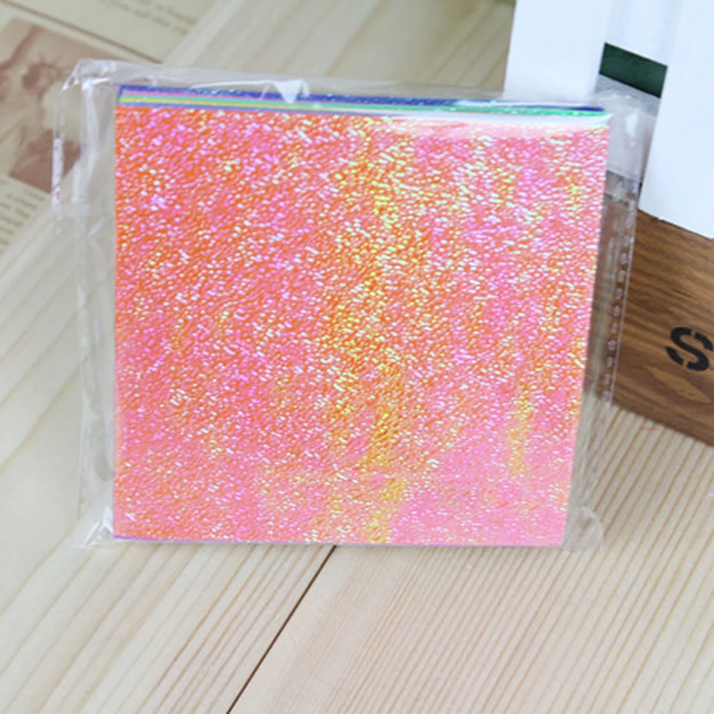 100 Stuks Glitter Vouwpapier 10 Diverse Kleuren DIY Parelmoer Origami Shining Ambachtelijke Papier Perfect voor Scrapbooking en Kaarten