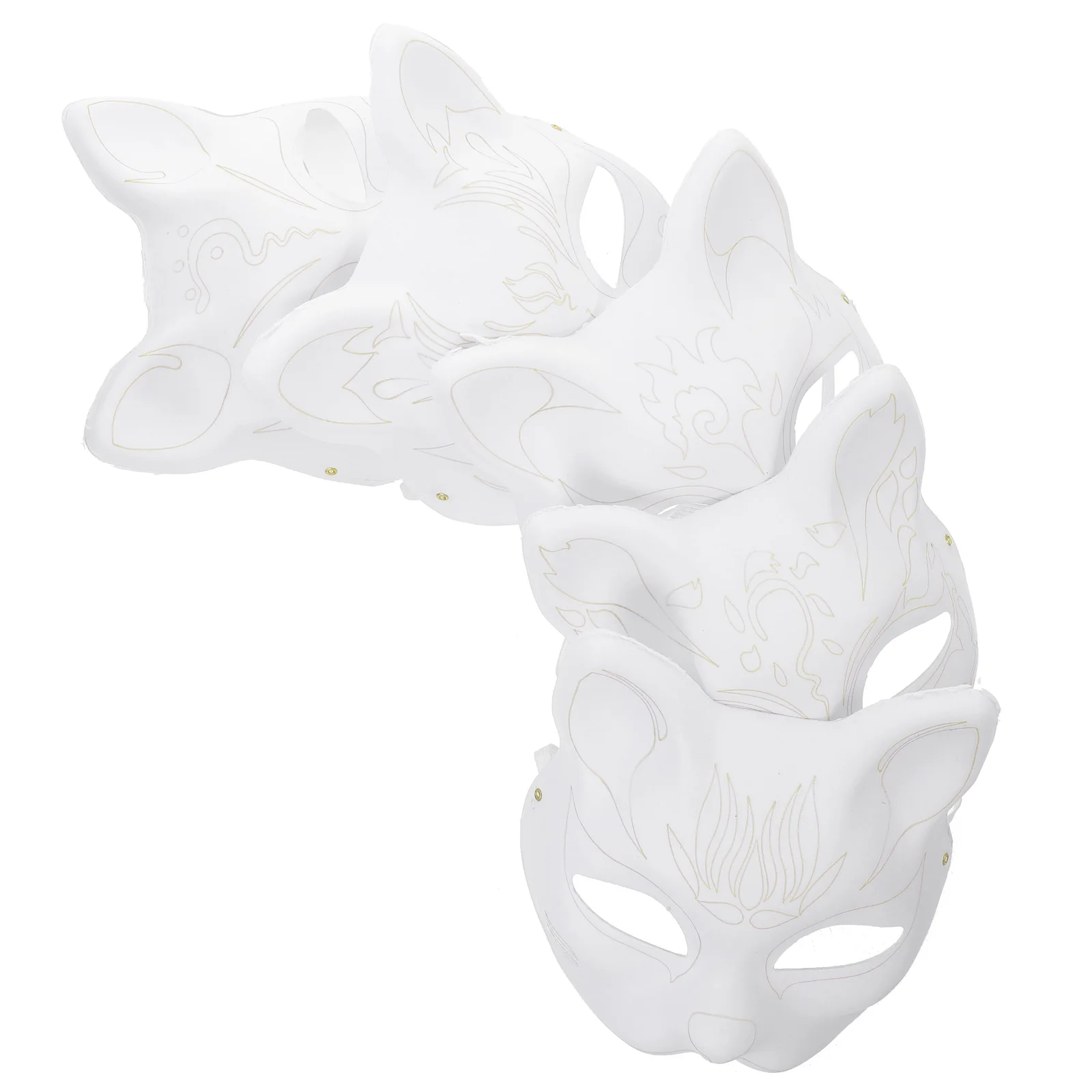 

5 Pcs Ordinary Cat Face Mask Halloween Paper Birthday Party Supplies Diy For Cosplay