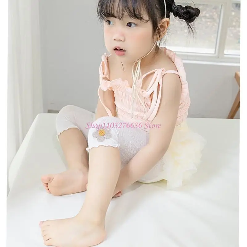 R6FD Girls Capris Pants 2024 Thin Tights Cotton Mesh Baby Leggings Bottoming Trousers