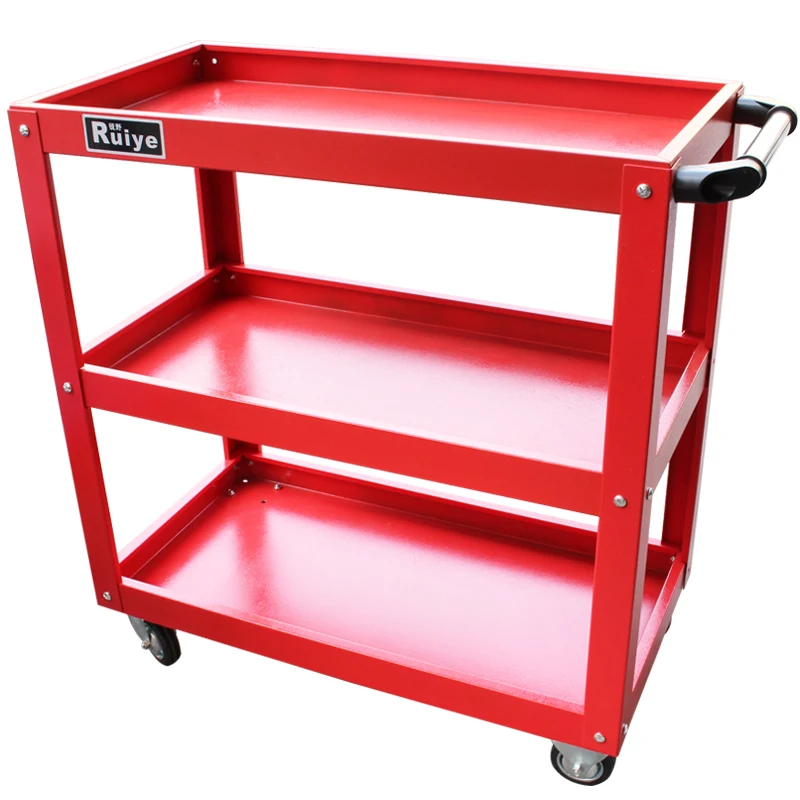 Wholesale Three-layer Thicken Hand Push Tool Cart, Spare Parts Cart, Mobile Cart Toolbox, Combined Auto Repair Tool Cabinet