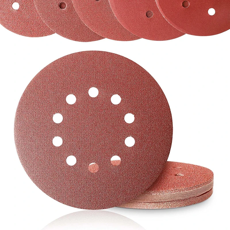

9 Inch 225mm10 Hole 50 Pcs Wall Sander Sandpaper Metal Grinding Disc Abrasive Polishing Flat 40-2000 Grit Sanding Tools