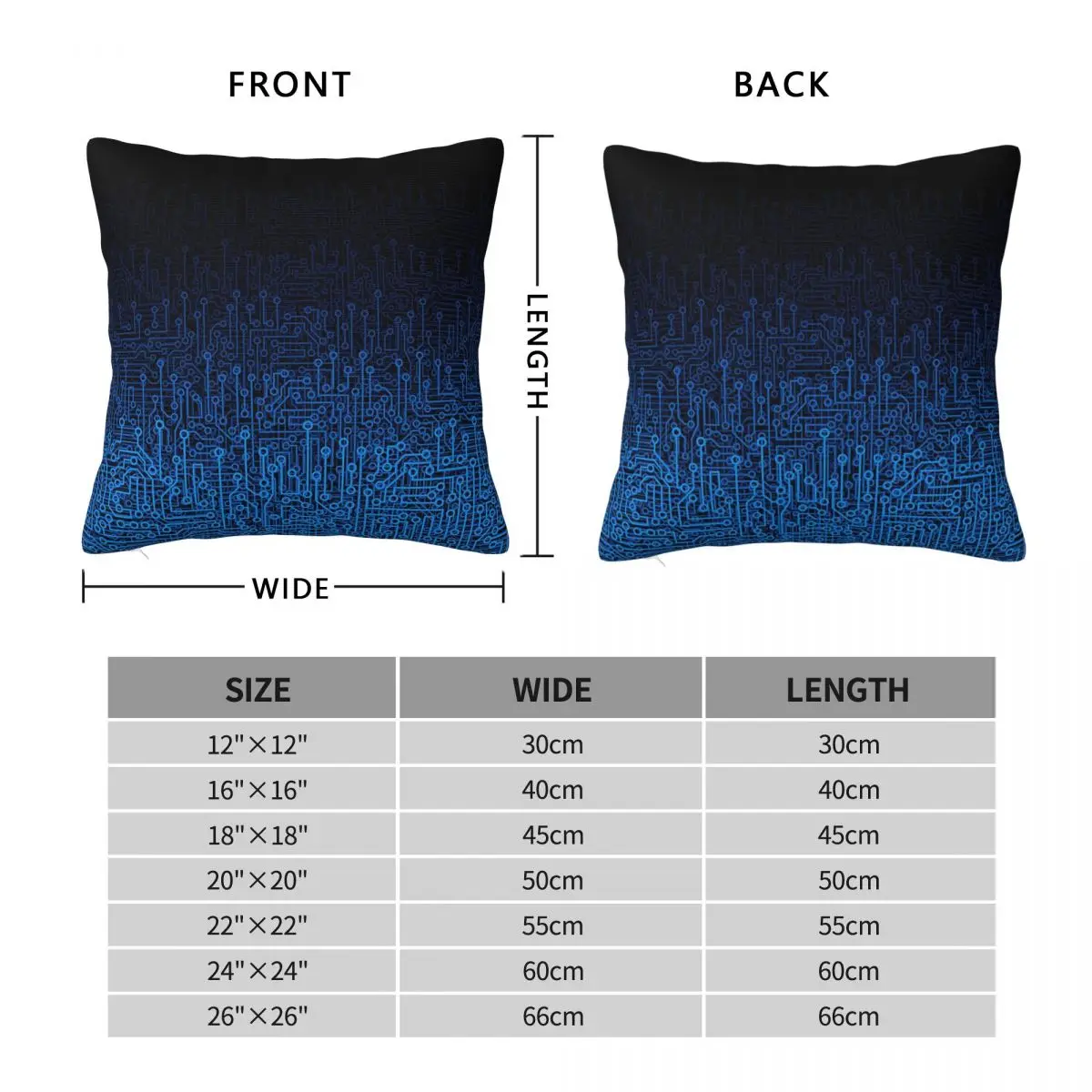 Reboot Blue Computer Circuit Board Square Pillowcase Polyester Linen Velvet Printed Zip Decor Pillow Case Bed Cushion Cover