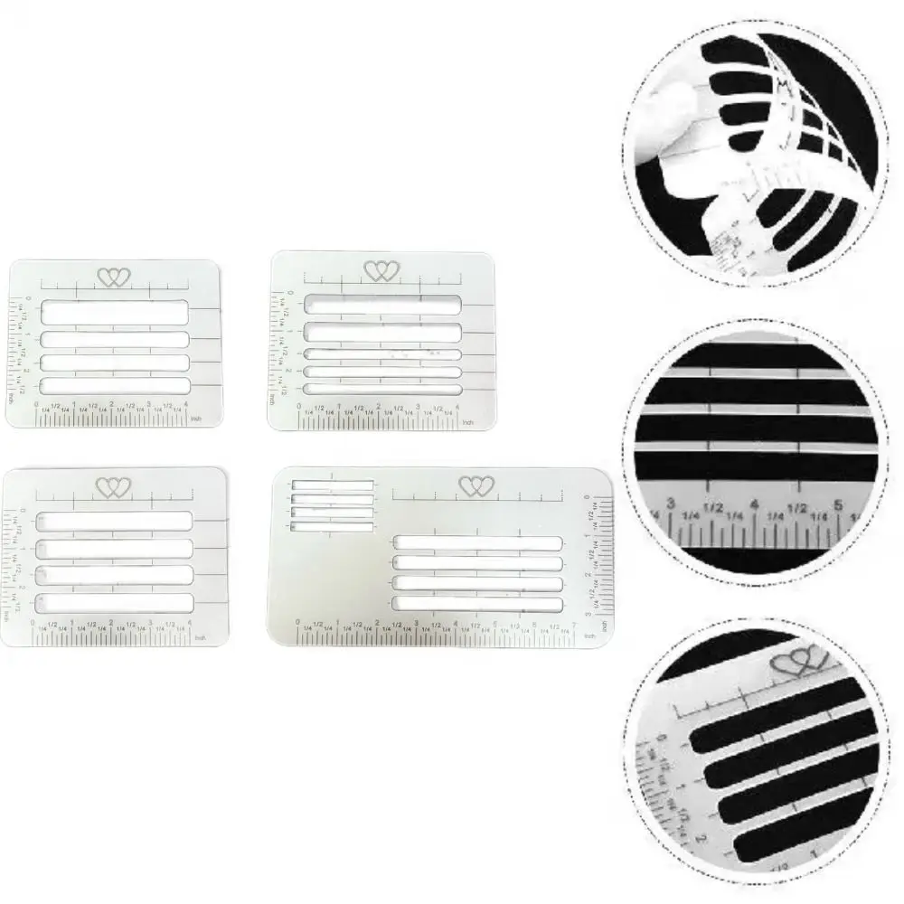 4/6Pcs DIY Templates Ruler Multi-use Precision Writing Clear Calligraphy Stencil Creativity Lines Letter Card Templates Student