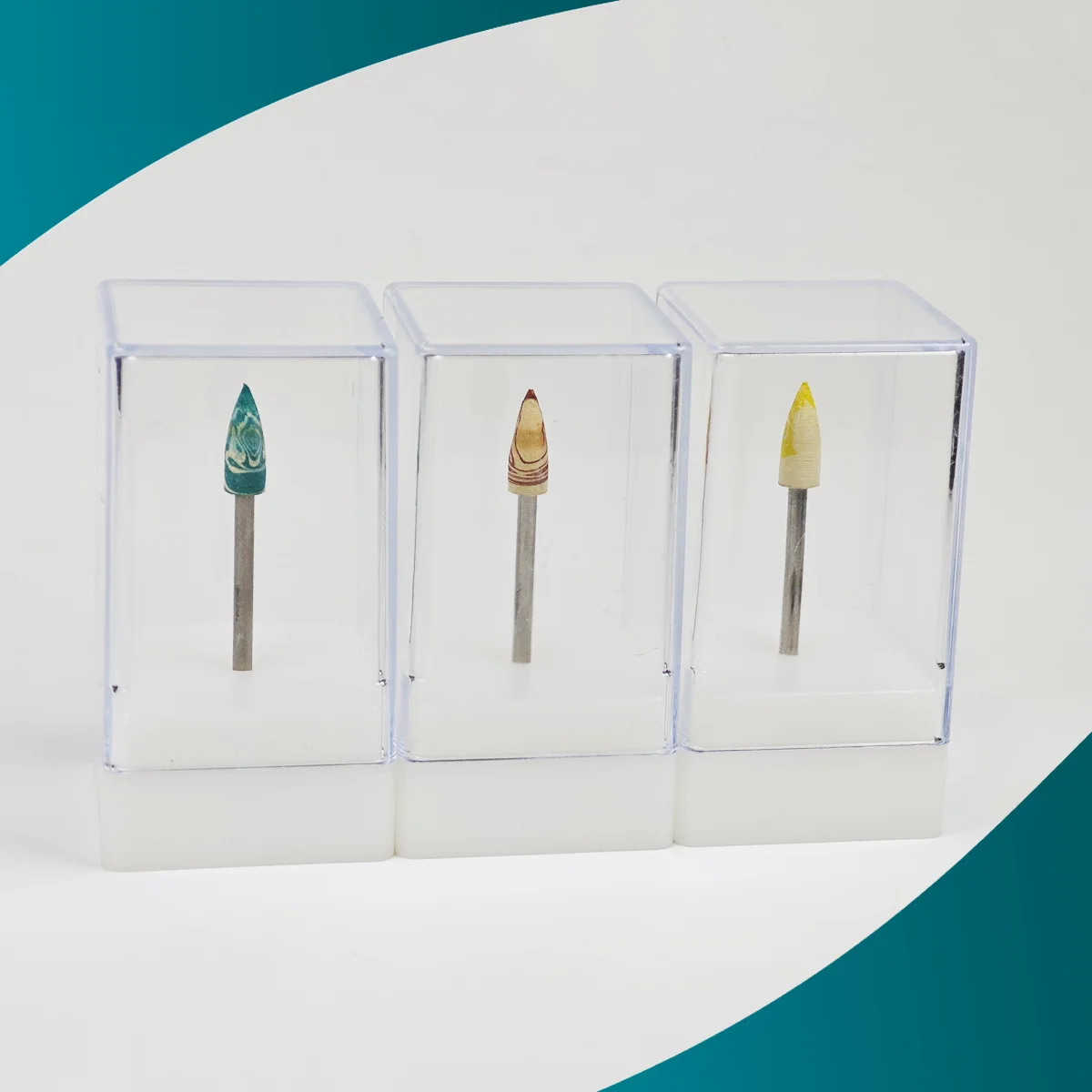 Dental Color Rubber Diamond Polishing Pointed Head For Porcelain Zirconia Restorations HP 2.35mm 3/32inch Lab Dentistry Tools