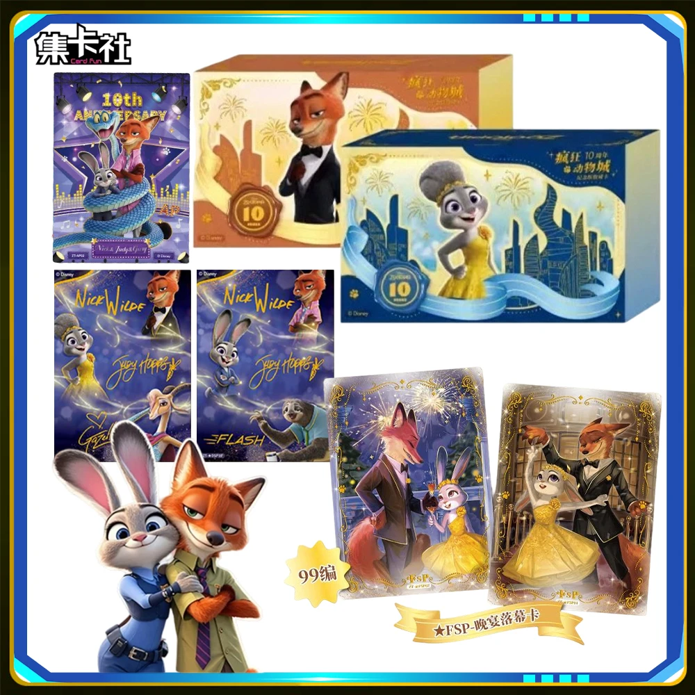 2026 Card.Fun Zootopia 10th Anniversary Hobby Series Collectible Cards Cartoon Anime Character Trading Cards Collection Gift Toy