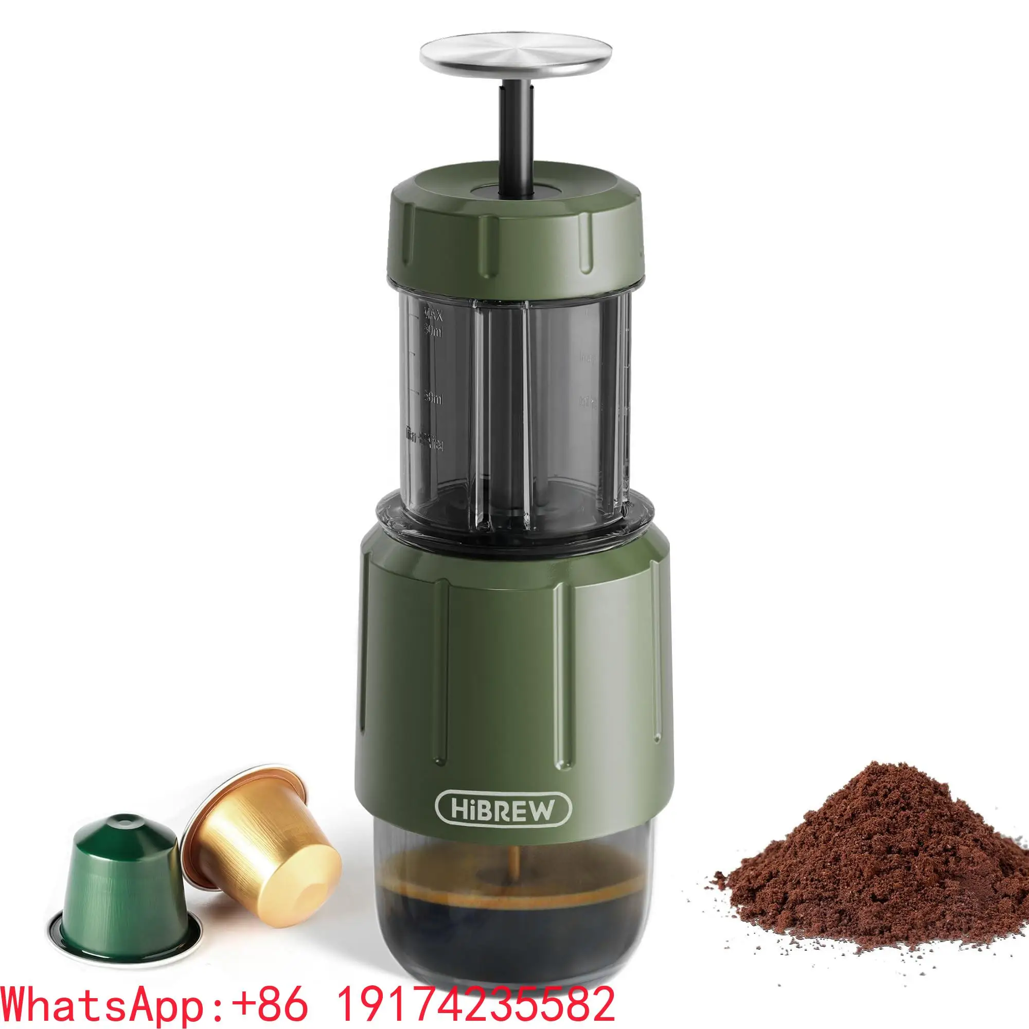 Compatible With Ground Coffee & Capsule No Electricity For Travel Camping Portable Hand Press Espresso Coffee Maker