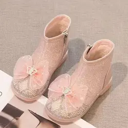 Girls Boots 2023 Autumn and Winter New Girls Fashionable Soft Princess Boots Childrens Non Slip Boots Cotton Boots