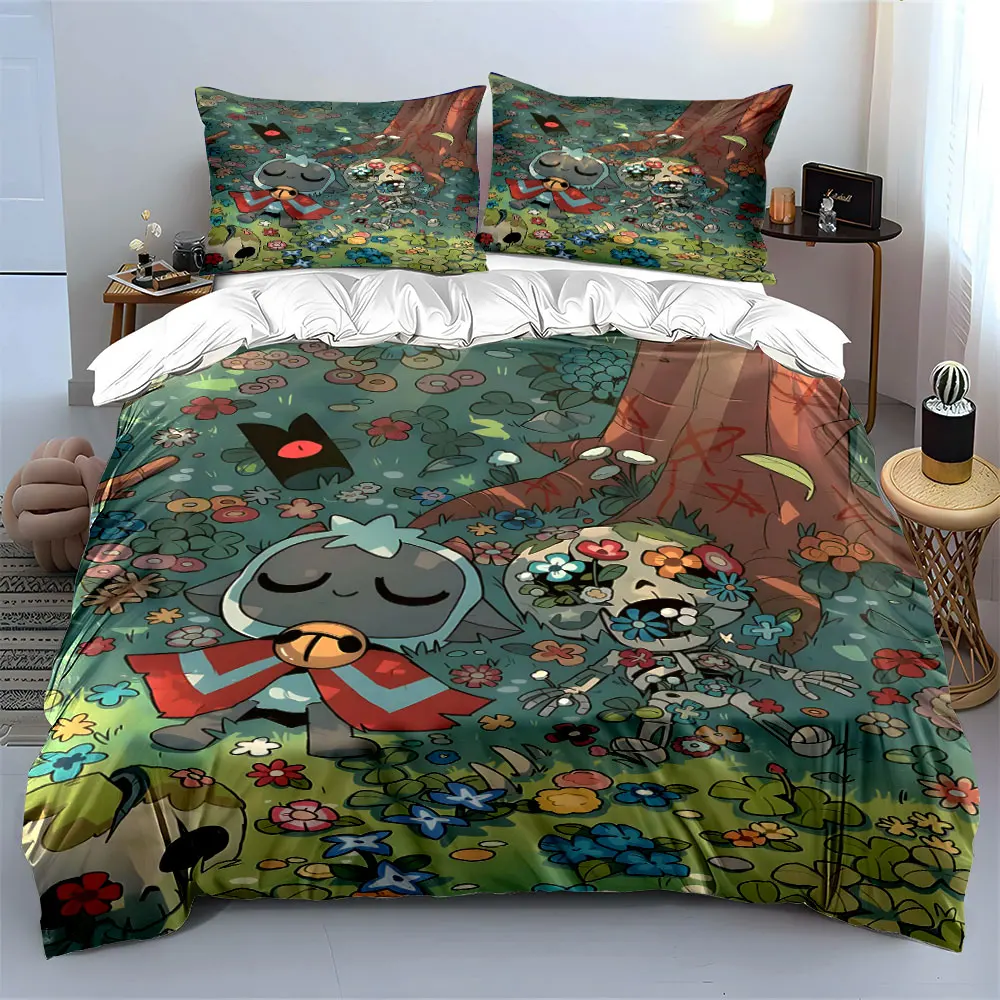 Peaceful meadow with flowers and sunlight Print Bedding Set 1 Duvet Cover 2 Pillowcases for Adult and Children Luxury Gift