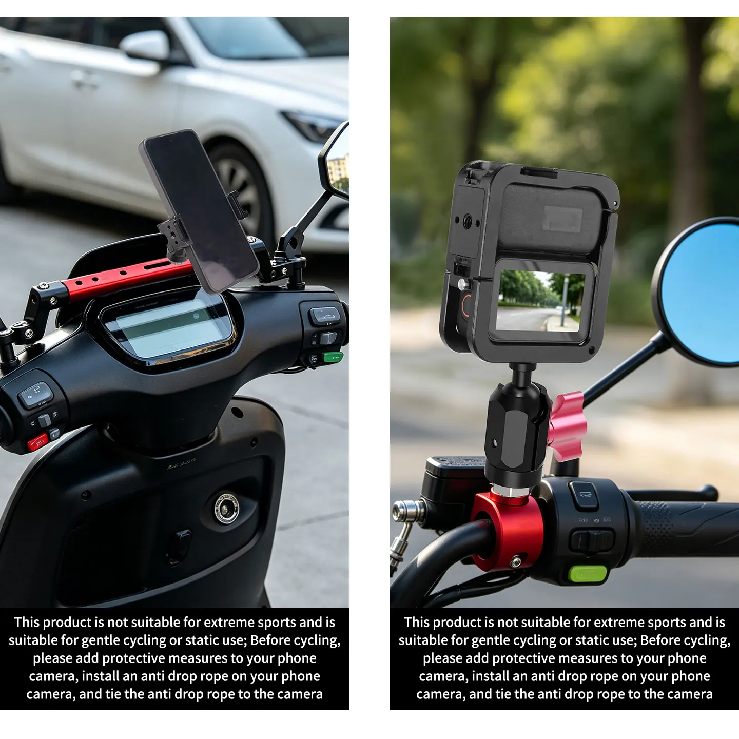 17mm Kugelkopf auf 1/4 M6 M8 M10 3/8 Schraubadapter aus Aluminium für GoPro Insta360 DJI Actionkamera Handy Motorradhalterung – Detail 11