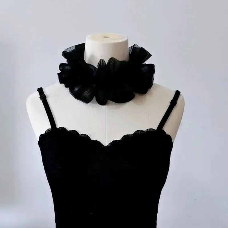 N5KB Collar vitoriano Ruffled Court Colle