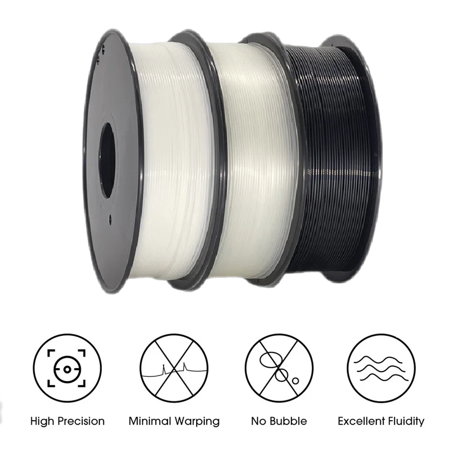 PA Nylon Filament 1kg 500g 250g 1.75mm FDM 3D Printer Filament Nylon Black White Transparent Strong and Durable PA6 Meterial
