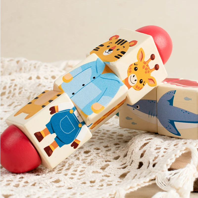 

Wooden Forest Animals Marine Animals Rotating Puzzles Fine Motor Training Animal Cognition Matching Puzzle Educational Toys