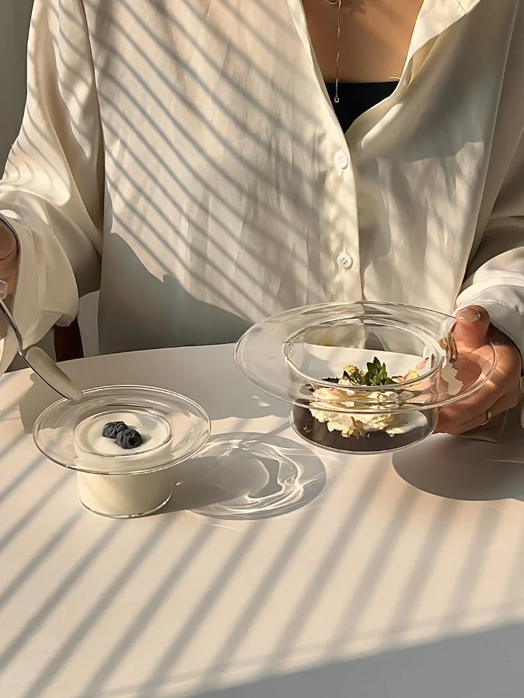 

Fre Sle Transparent Glass Bowl Dert Bowl Yogurt Cup Fruit Salad Bowl Photoaphy Prop Hat Bowl Nordic Sle round Bowl